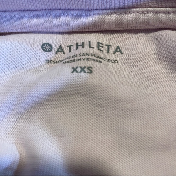 Athleta oversized crop top heavy cotton SZ XXS light lavender, fair condition - Picture 6 of 6